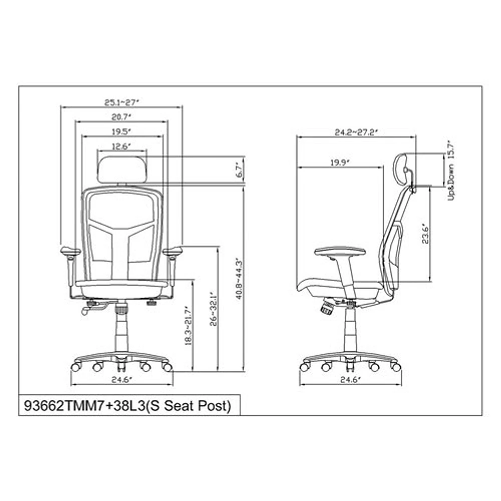 Lorell Ergonomic High-Back Task Chair - Black