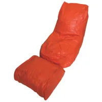 Modern Bean Bag Lounger and Foot Rest - Orange
