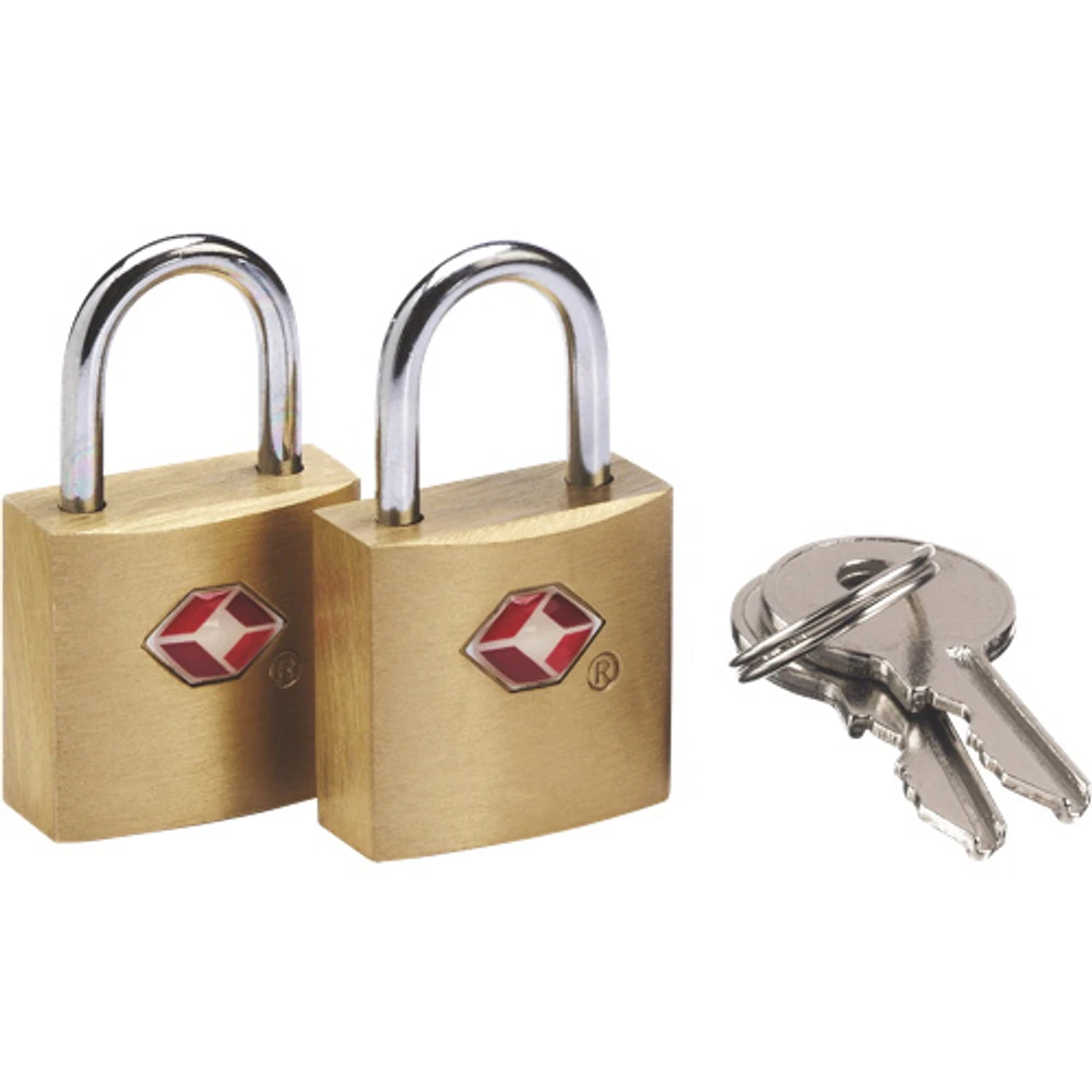 Go Travel TSA Luggage Brass Padlock - 2 Pack