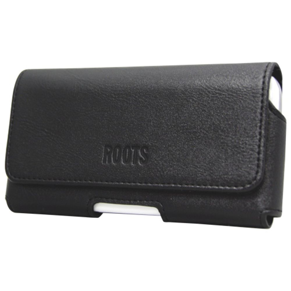 Roots X-Large Universal Adjustable Leather Pouch - Black