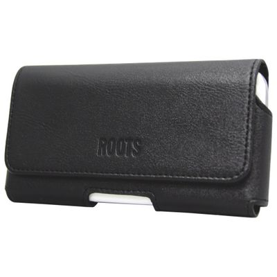 Roots X-Large Universal Adjustable Leather Pouch - Black