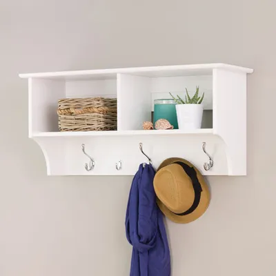 Prepac 36" Wide Hanging Entryway Shelf - White