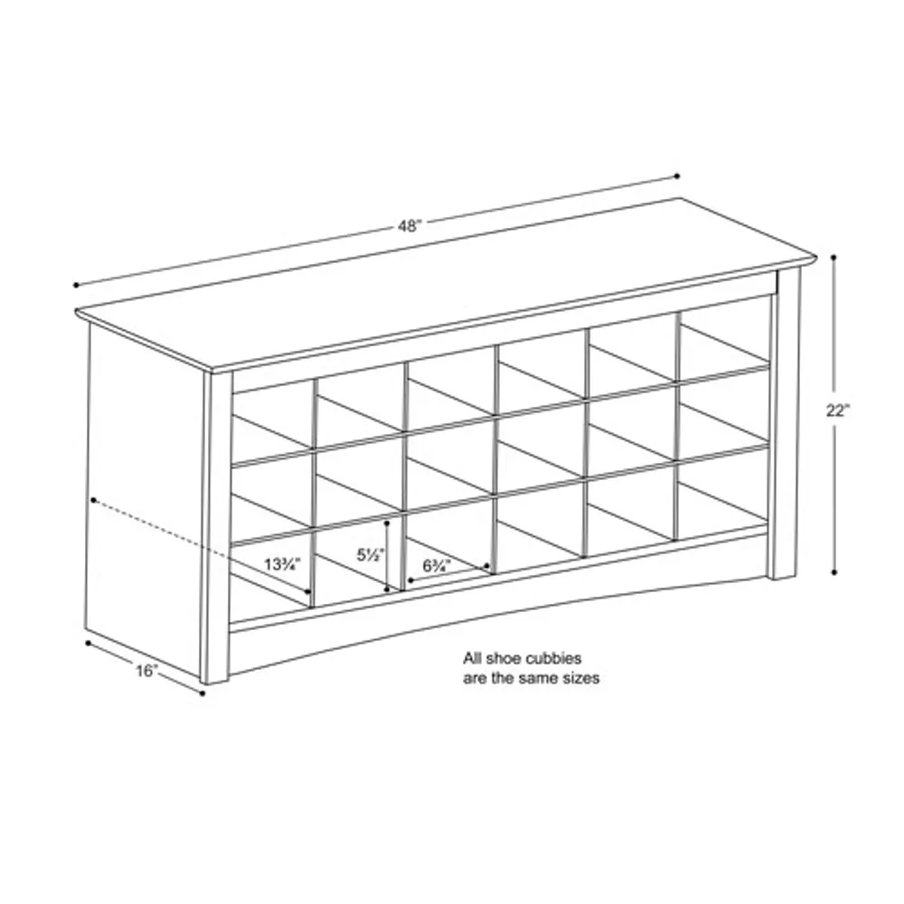 Shoe Cubbie Storage Bench