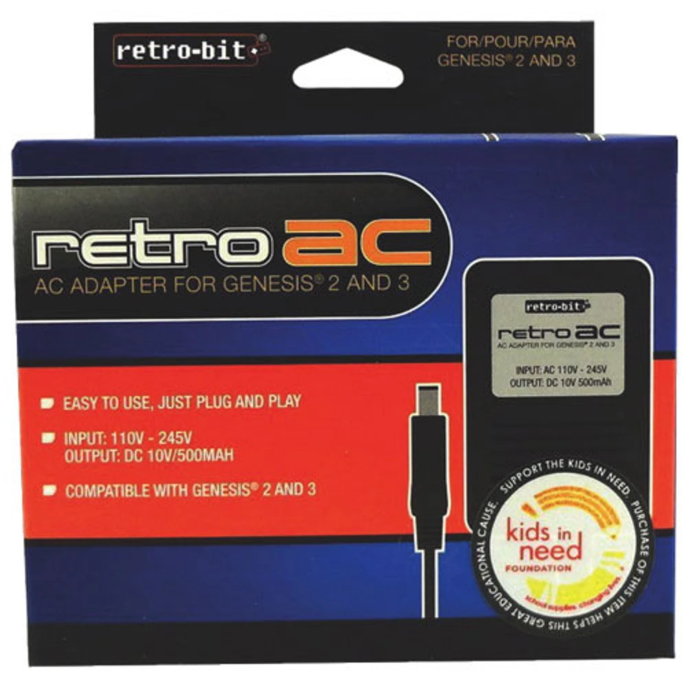 Retro-Bit Retro AC Adapter for Genesis 2/3