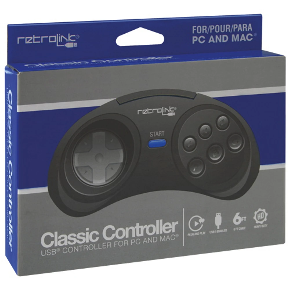 Manette USB Retrolink de Retro-Bit - Noir
