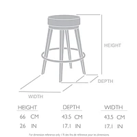 Clock Modern Counter Height Barstool - Cobrizo