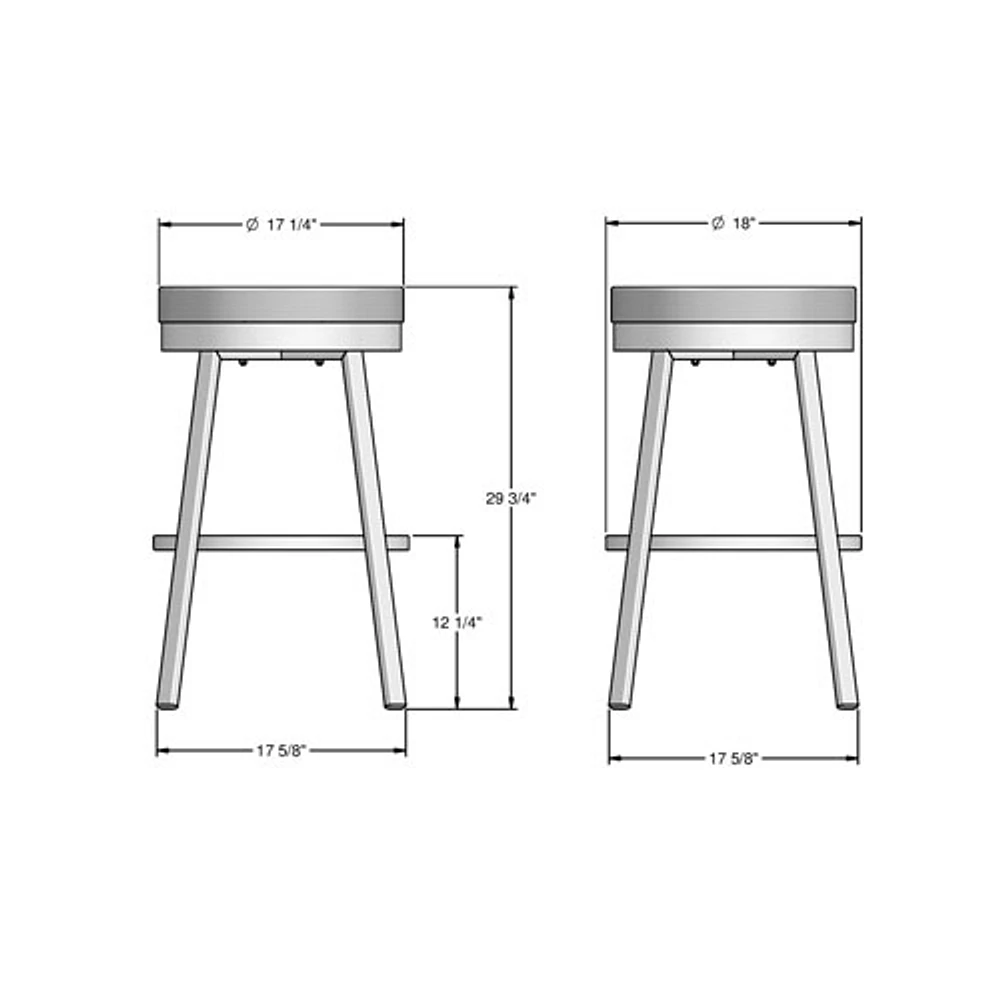 Clock Modern Bar Height Barstool - Magnetite