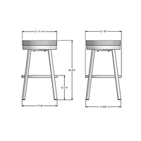 Clock Modern Bar Height Barstool - Magnetite