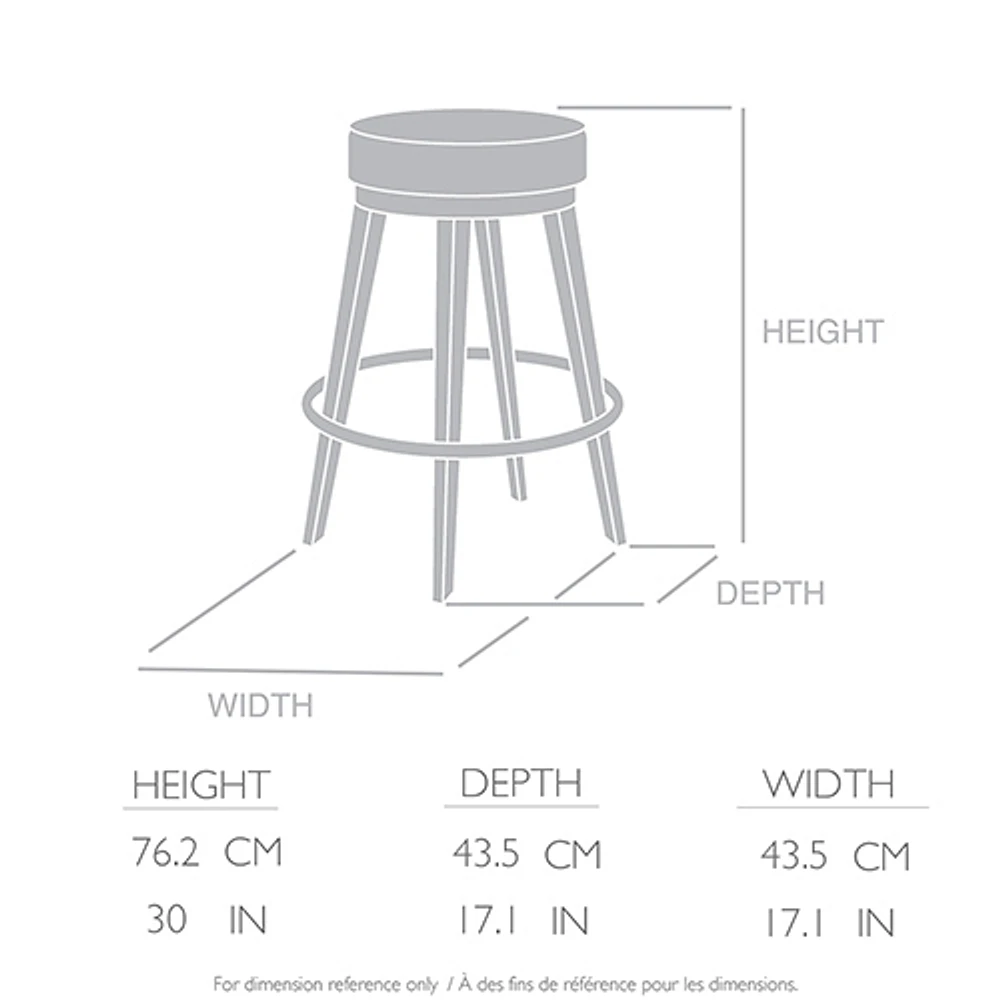 Tabouret de bar moderne à hauteur de bar Clock - Magnétite