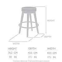 Clock Modern Bar Height Barstool - Magnetite