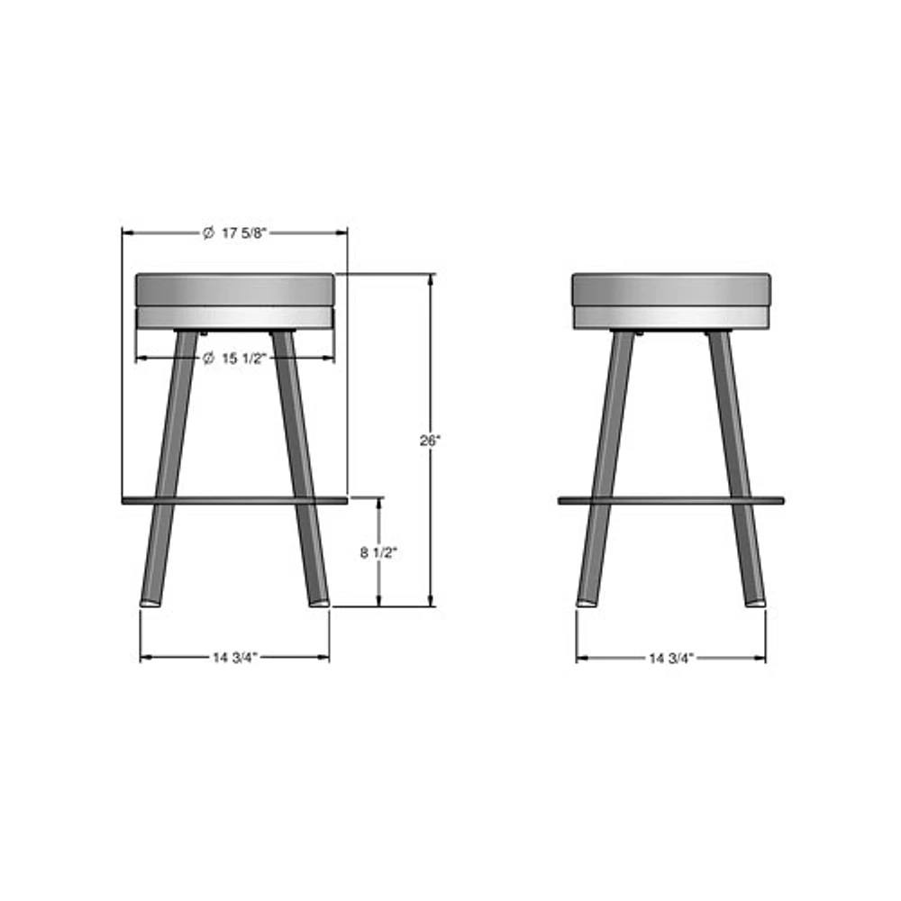 Tabouret de bar contemporain à hauteur de comptoir Swice - Magnétite