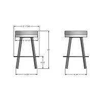 Tabouret de bar contemporain à hauteur de comptoir Swice - Magnétite