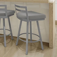 Derek Modern Counter Height Barstool - Magnetite