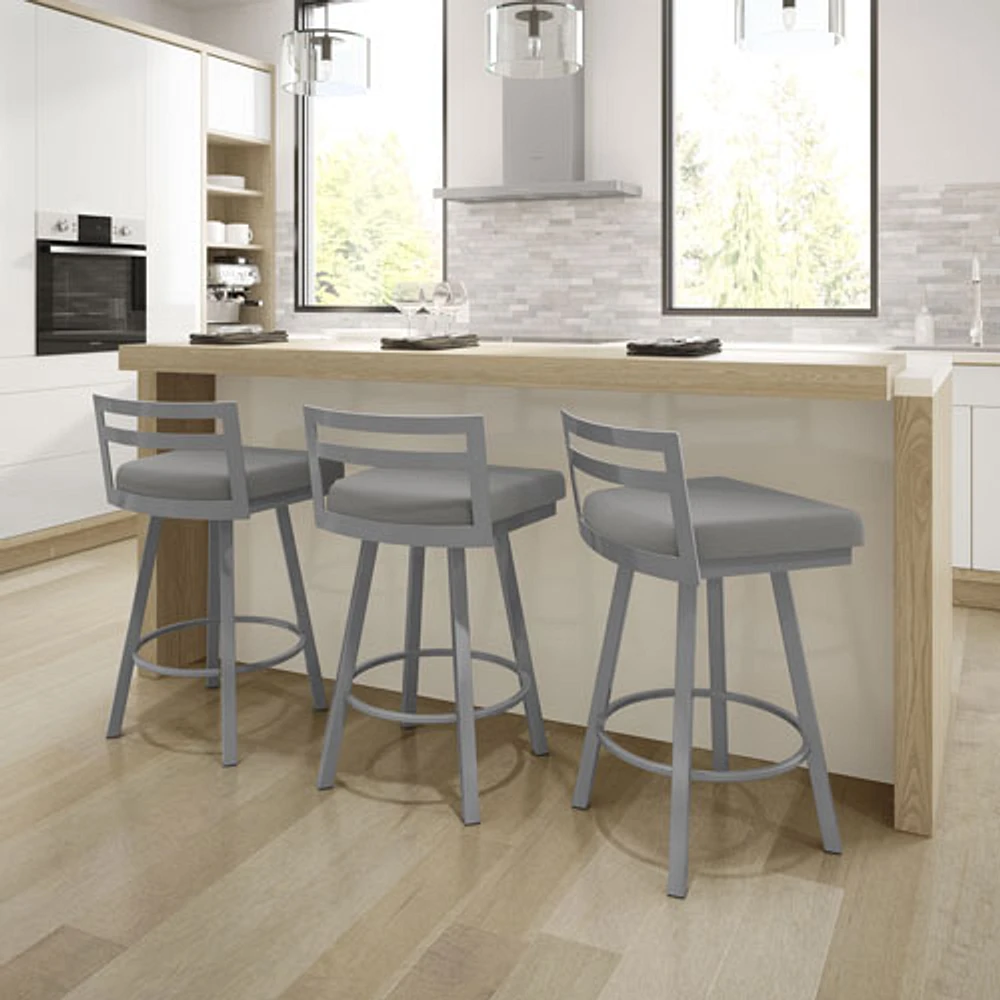 Derek Modern Bar Height Barstool - Magnetite