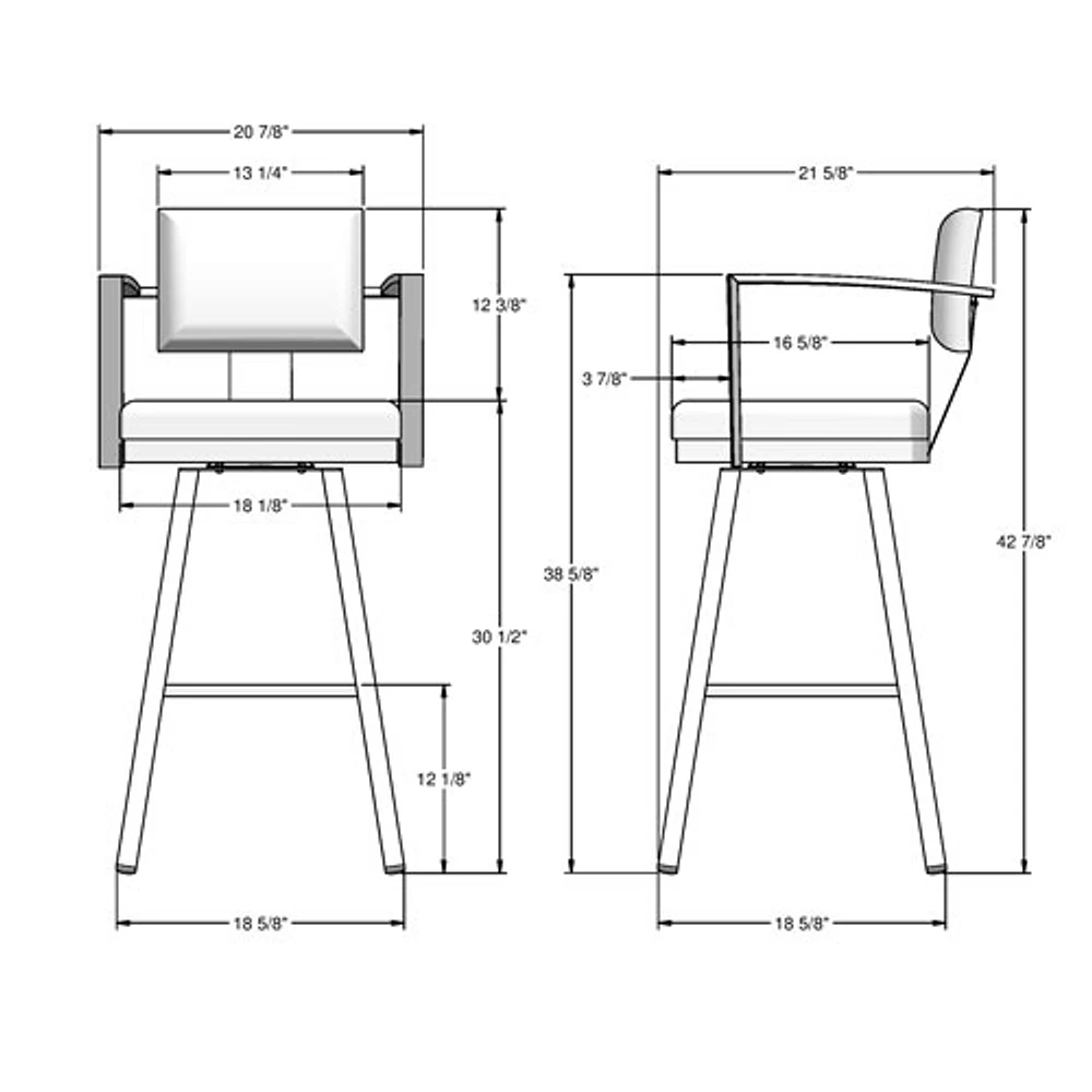 Akers Modern Bar Height Barstool - Titanium