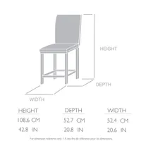 Tabouret de bar moderne à hauteur de bar Akers - Titane