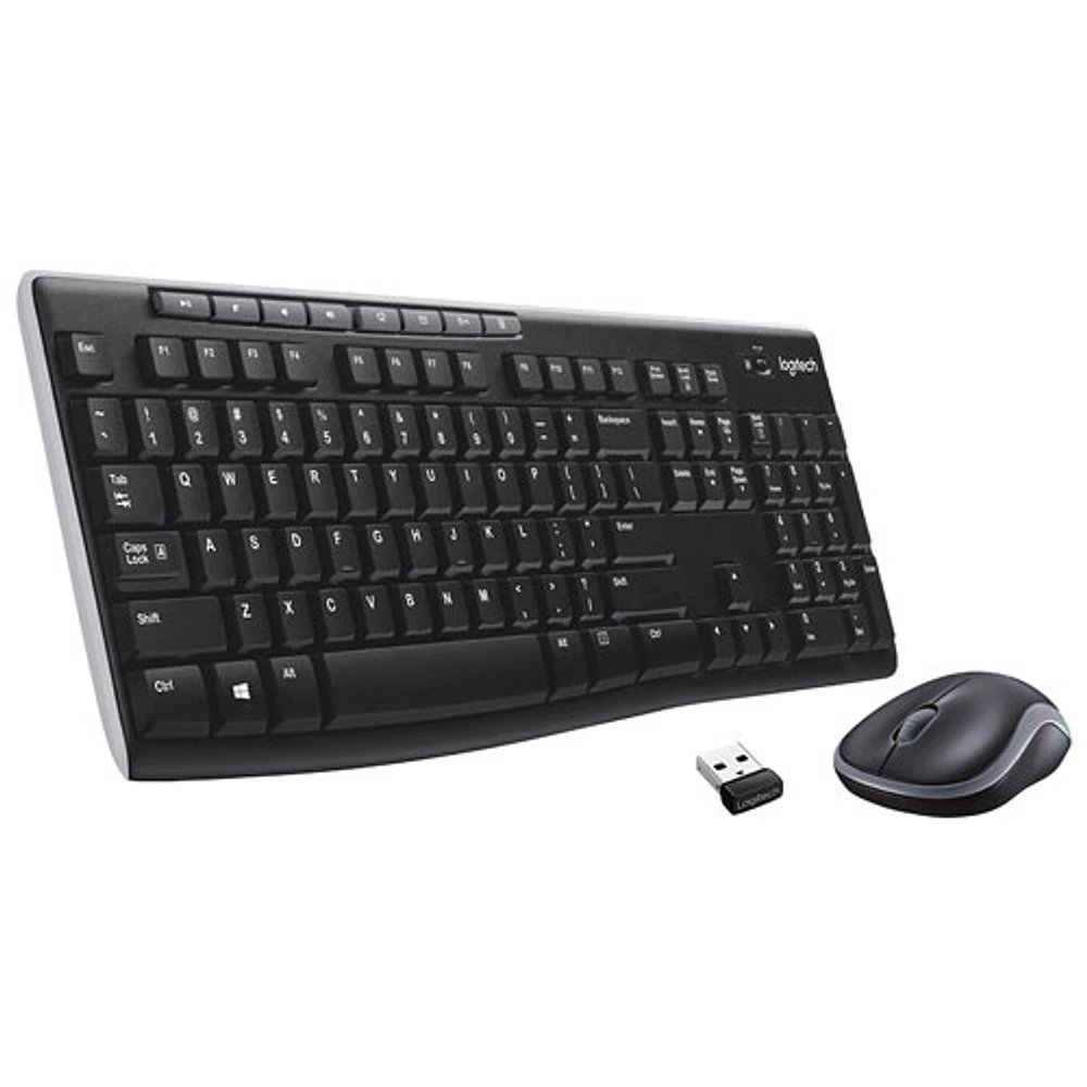 Ensemble avec clavier et souris sans fil MK270 de Logitech - Noir