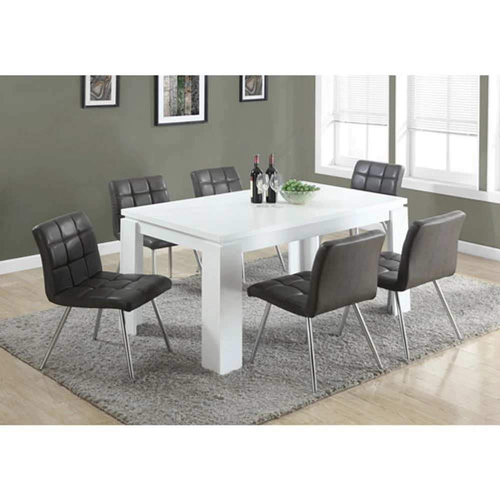 Contemporary 6-Seating Rectangular Dining Table - White