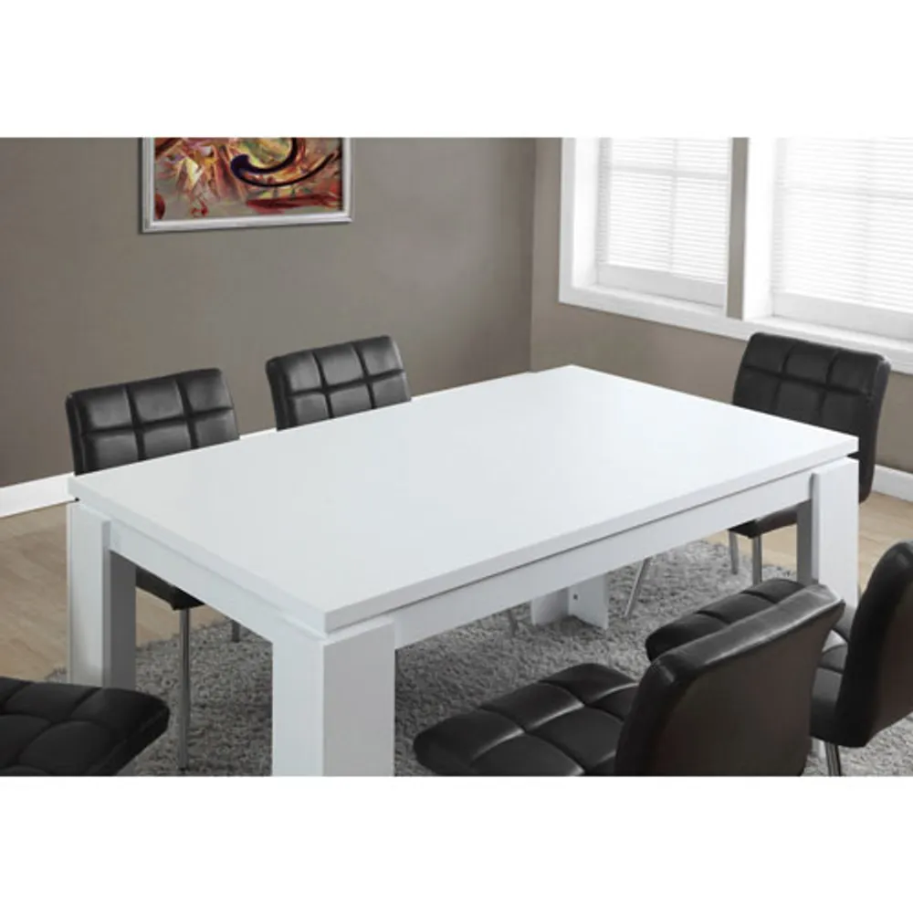 Contemporary 6-Seating Rectangular Dining Table - White