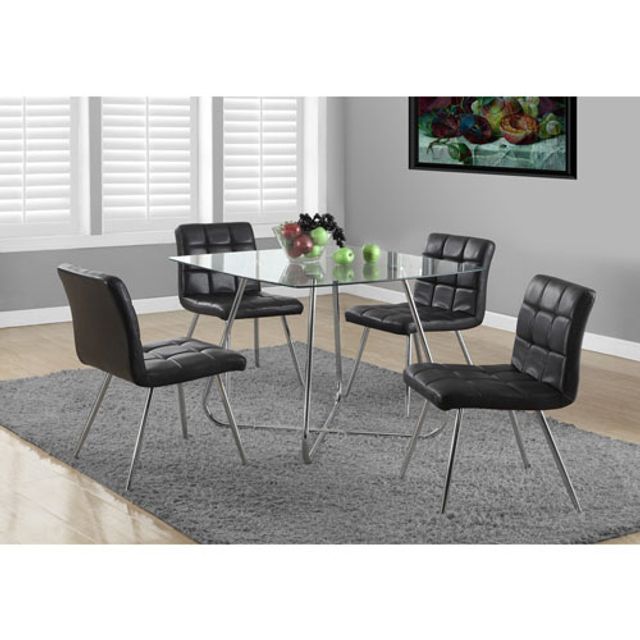 Contemporary 4-Seating Square Casual Dining Table - Chrome