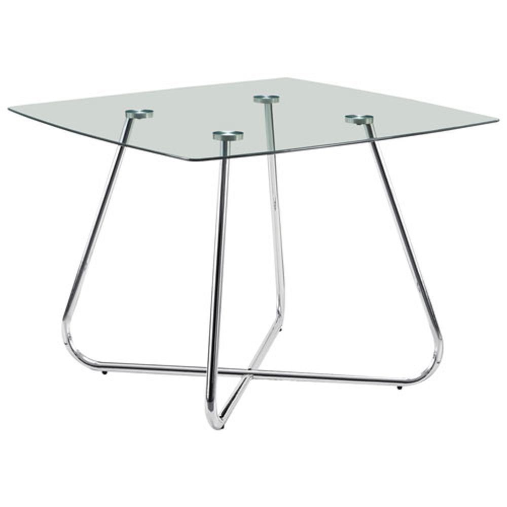 Contemporary 4-Seating Square Casual Dining Table - Chrome