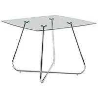 Table de salle à manger carrée pour 4 de style contemporain - Chromé