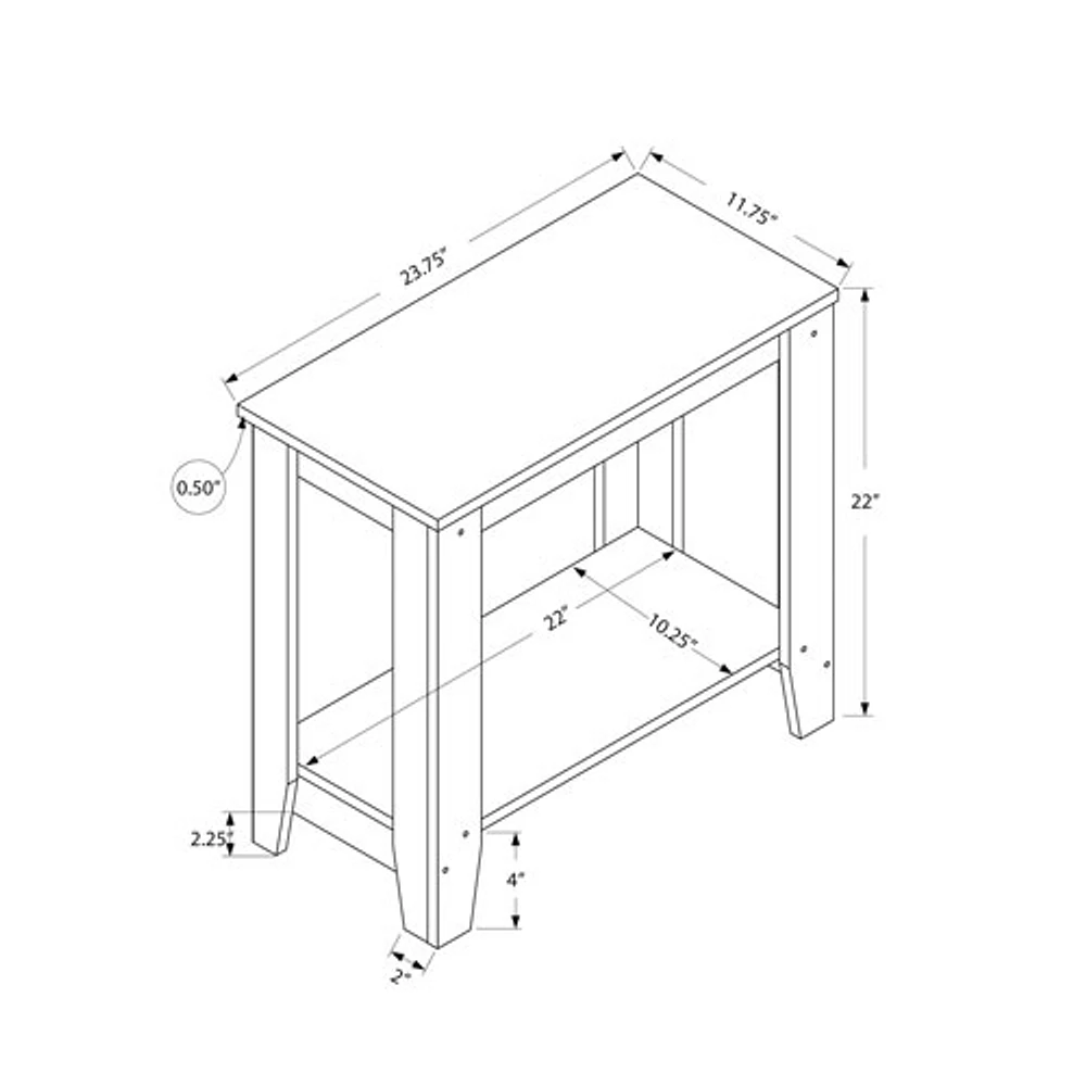 Contemporary Rectangular Accent Table - Dark Taupe