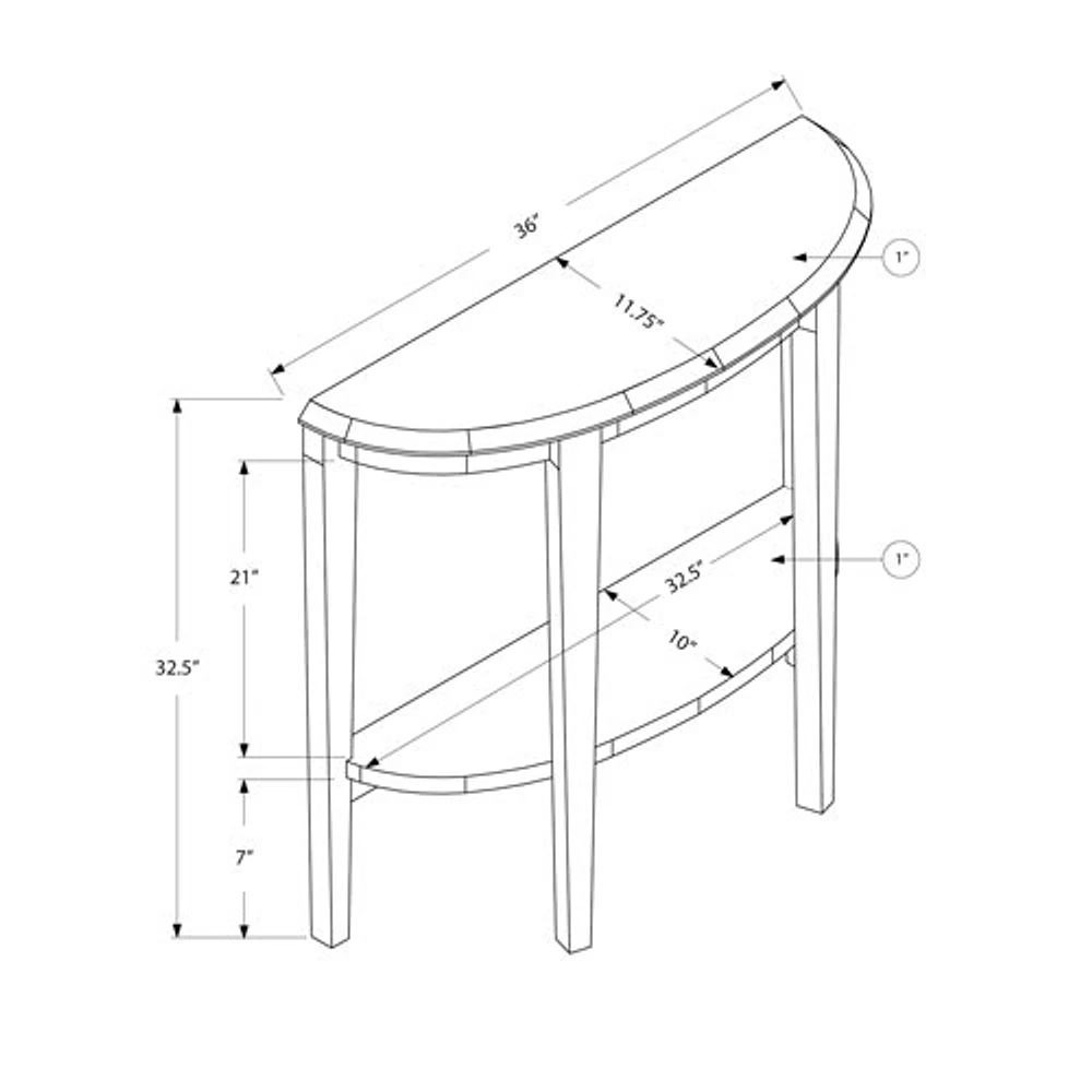 Table d'appoint en demi-lune contemporaine de Monarch - Cappuccino