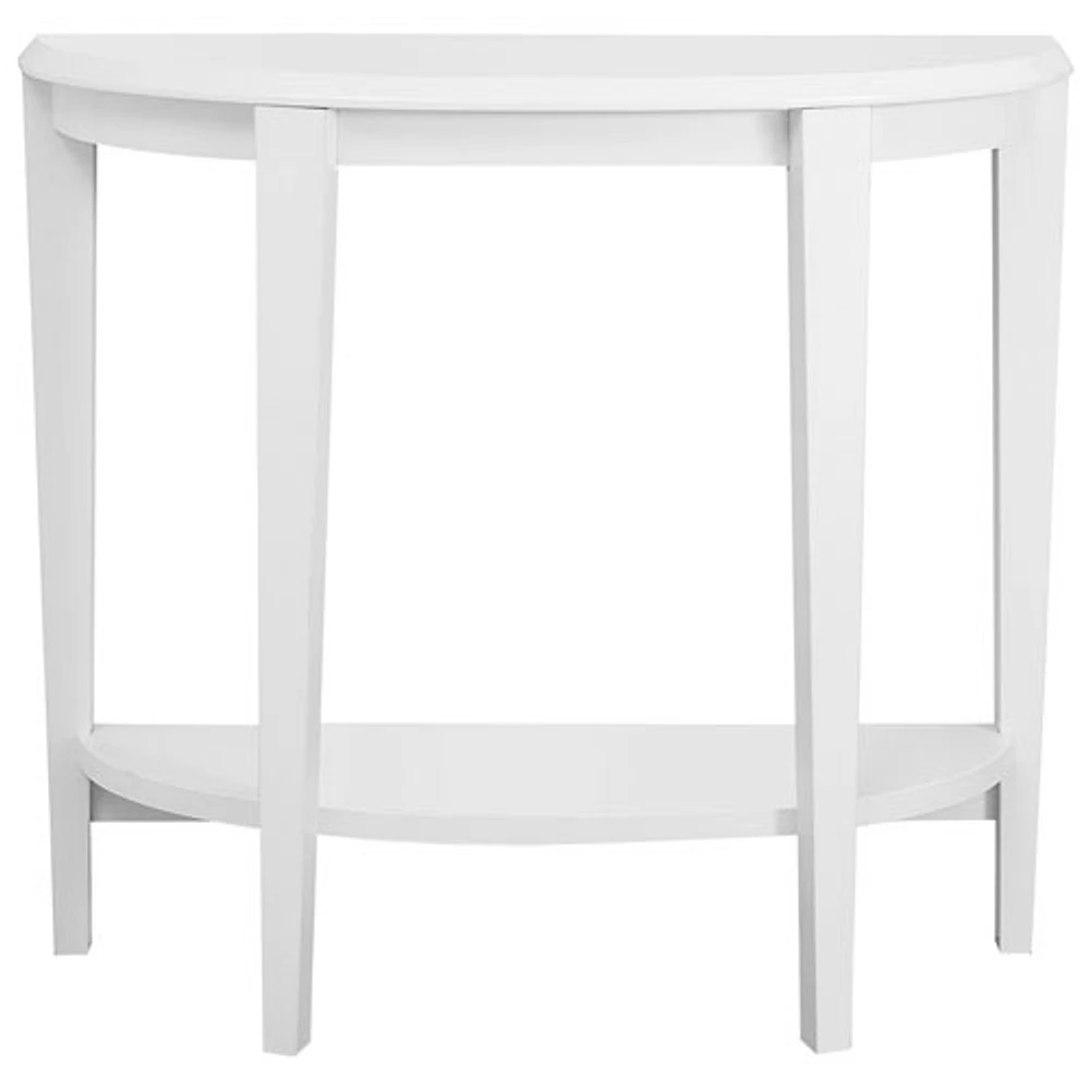 Contemporary Half-Moon Accent Table - White