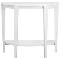 Contemporary Half-Moon Accent Table - White