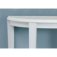 Contemporary Half-Moon Accent Table - White