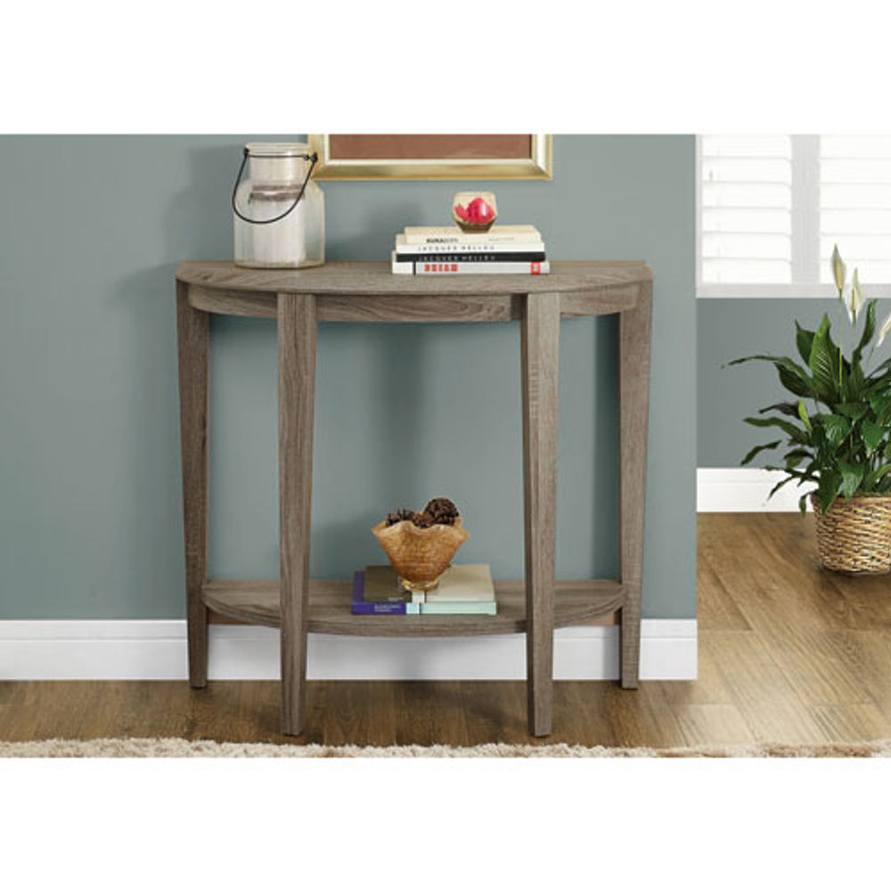 Contemporary Half-Circle Console Table - Dark taupe