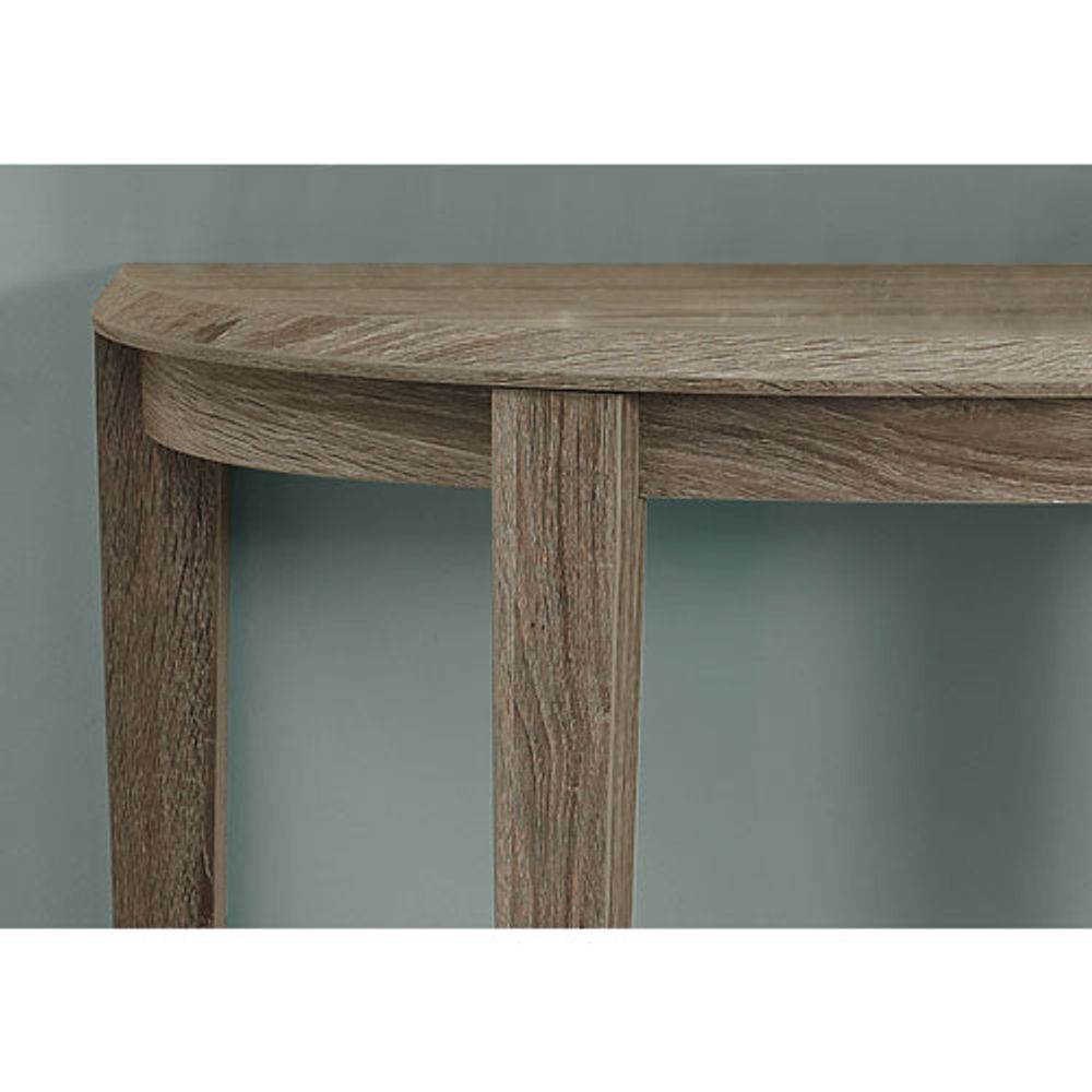 Contemporary Half-Circle Console Table - Dark taupe