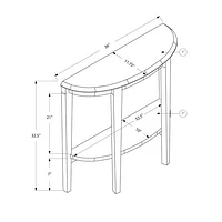 Contemporary Half-Circle Console Table - Dark taupe