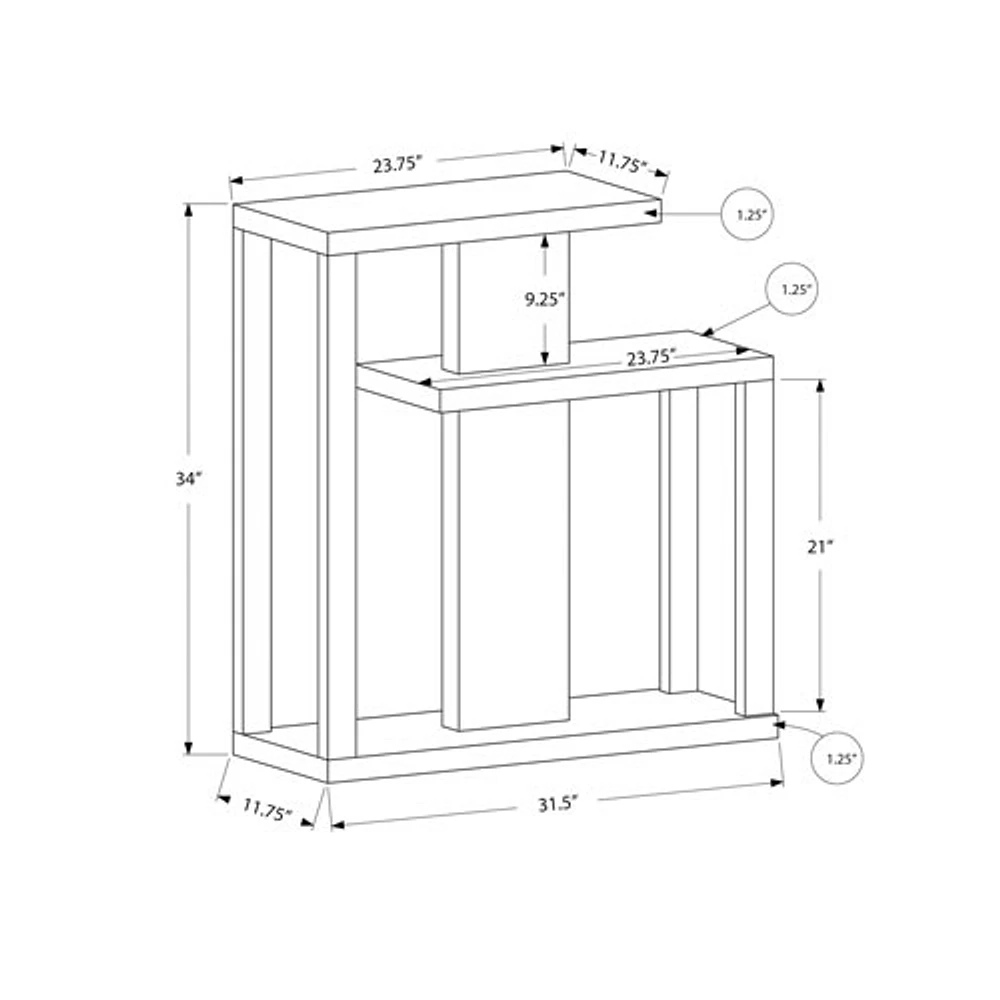 Contemporary Rectangular Console Table