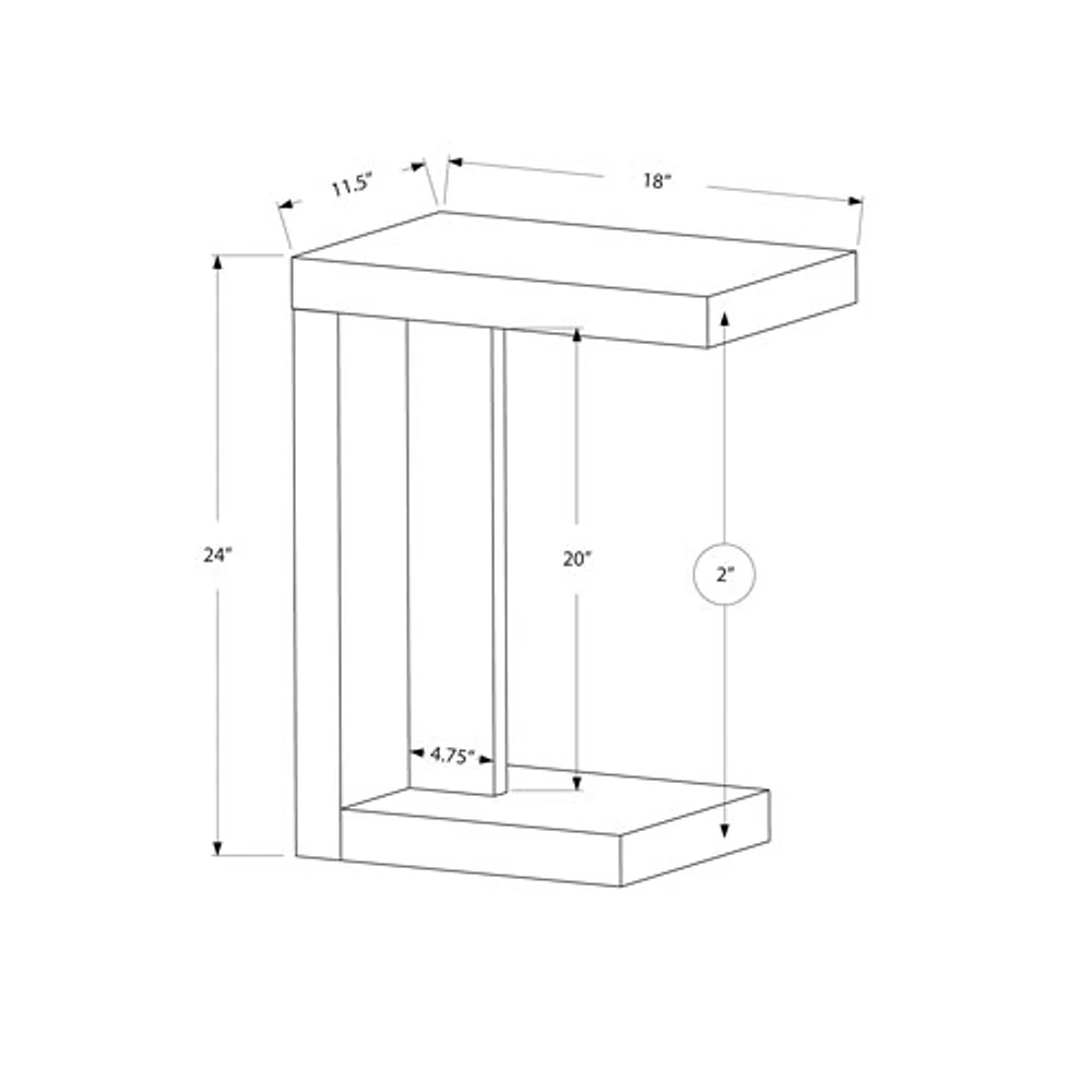 Table d'appoint rectangulaire contemporaine (I 2486) - Cappuccino