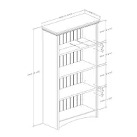 Gascony 58.3" 4-Shelf Bookcase - Pure White