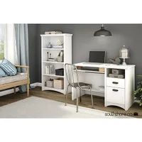 Gascony Rustic Country Computer Desk - Pure White