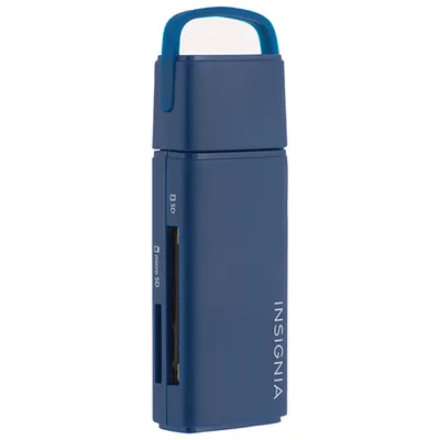 Lecteur de carte mémoire USB 3.0 2-en-1 d'Insignia - Bleu - Exclusivité Best Buy