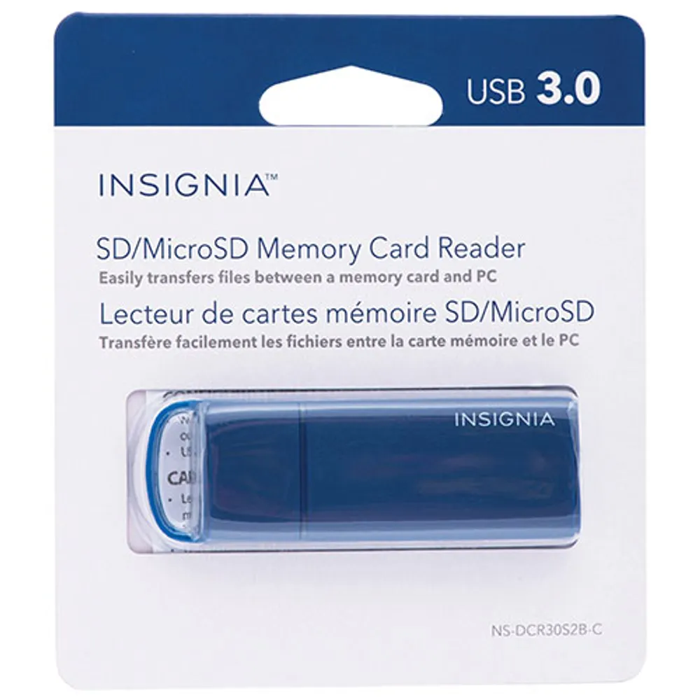 Insignia USB 3.0 2-in-1 Memory Card Reader - Blue - Only at Best Buy