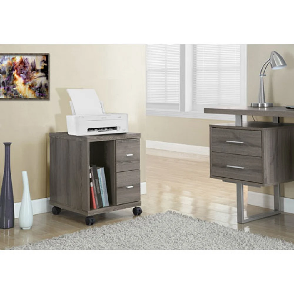 Monarch 2-Drawer Mobile Printer Stand - Dark Taupe