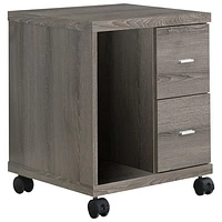 Monarch 2-Drawer Mobile Printer Stand - Dark Taupe