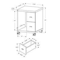 Monarch 2-Drawer Mobile Printer Stand - Dark Taupe