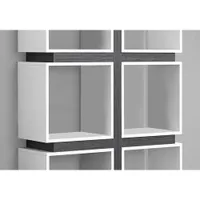 Monarch Art Deco 8-Shelf Bookcase - White/Grey