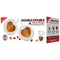 Brilliant Double Double Heart Mocca Cup - Set of 2