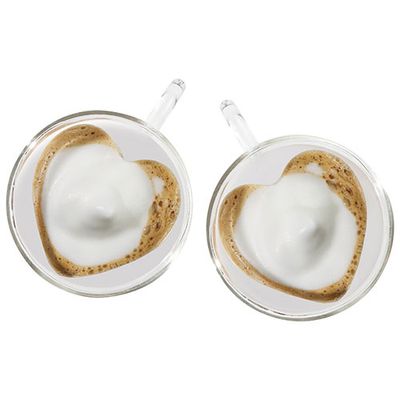 Brilliant Double Double Heart Cappuccino Cup - Set of 2