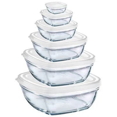 Duralex Lys Stackable Bowl with White Lid - Set of