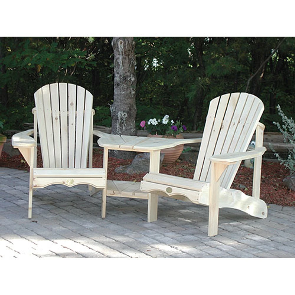 Chaise de patio traditionnelle Adirondack - Ensemble de 2 - Pin blanc