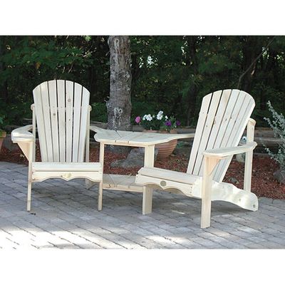 Traditional Patio Adirondack Chair - Set of 2 - White Pine