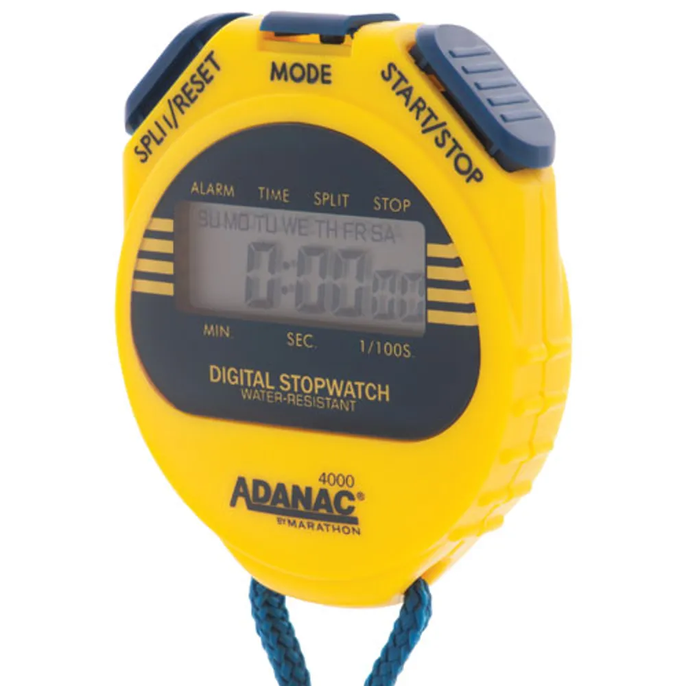 Marathon Adanac 4000 Digital Stopwatch (ST083009YE) - Yellow